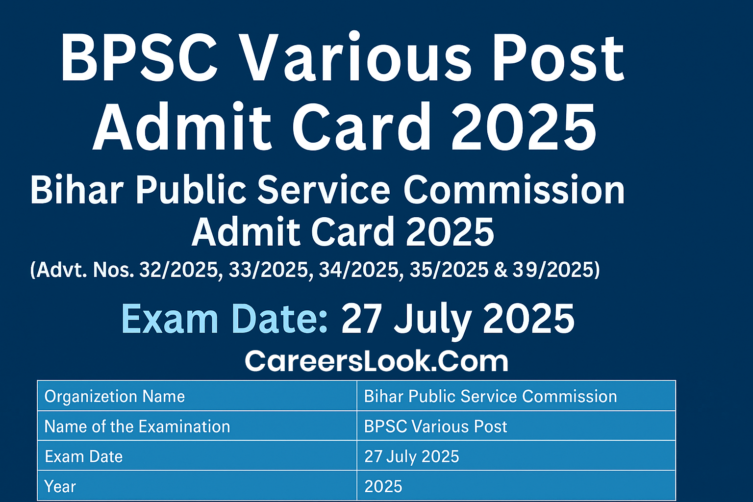 BPSC Admit Card