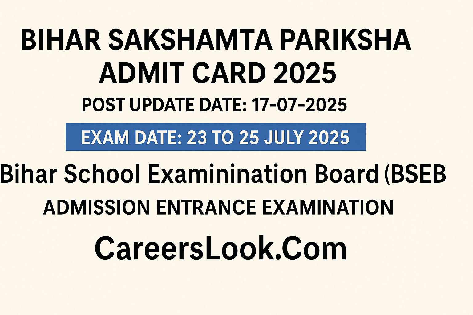 Bihar Sakshamta Pariksha Admit Card