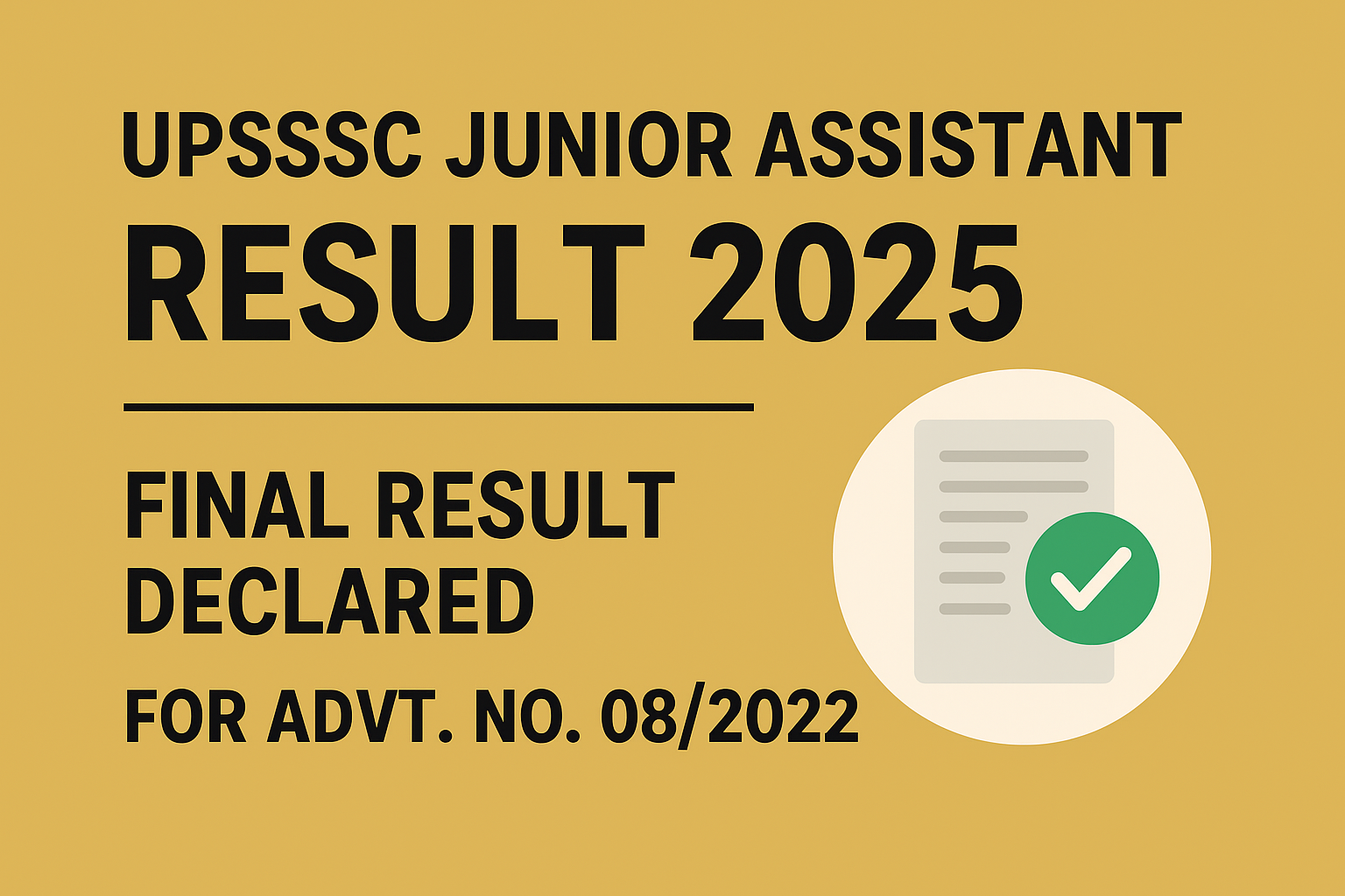 UPSSSC Junior Assistant Result 2025