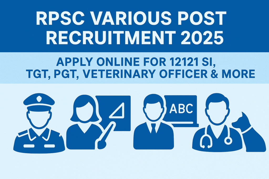 RPSC Various Post Recruitment 2025