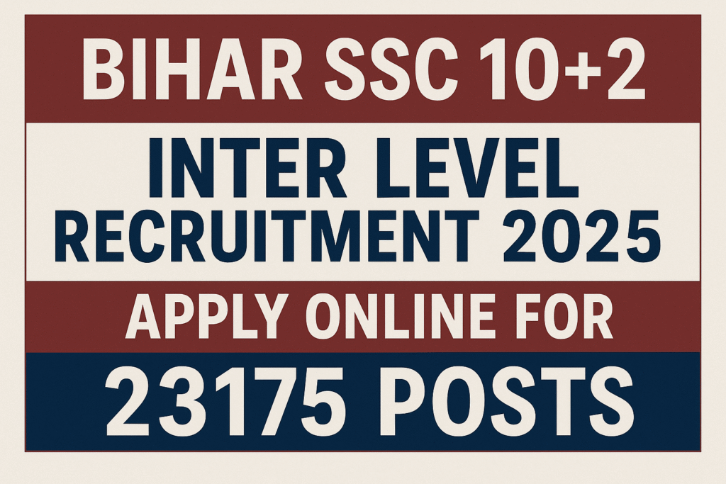 Bihar SSC 10+2 Inter Level Recruitment 2025